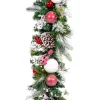 Christmas Greenery Village Lighting Company 9 Ft. Pre-Lit LED Frosted Wonderland Garland