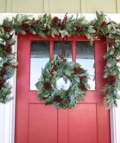 Christmas Greenery Village Lighting Company 24 In. Winter Frost Wreath -Christmas Tree Decorations Shop village lighting company christmas wreaths v 20678 4f 1000