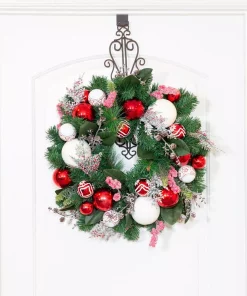 Christmas Greenery Village Lighting Company 24 In. Nordic Wreath -Christmas Tree Decorations Shop village lighting company christmas wreaths v 20713 1f 1000