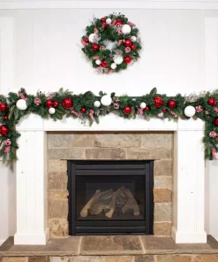 Christmas Greenery Village Lighting Company 24 In. Nordic Wreath -Christmas Tree Decorations Shop village lighting company christmas wreaths v 20713 44 1000