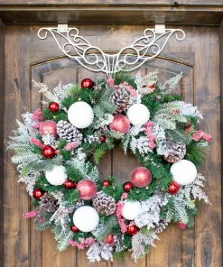 Christmas Greenery Village Lighting Company 30 In. Pre-Lit LED Frosted Wonderland Wreath -Christmas Tree Decorations Shop village lighting company christmas wreaths v 20715 44 1000