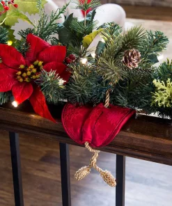 Indoor Christmas Decorations Village Lighting Company Banister Garland Ties -Christmas Tree Decorations Shop village lighting company stocking holders v 11099 dlx red rs 44 1000