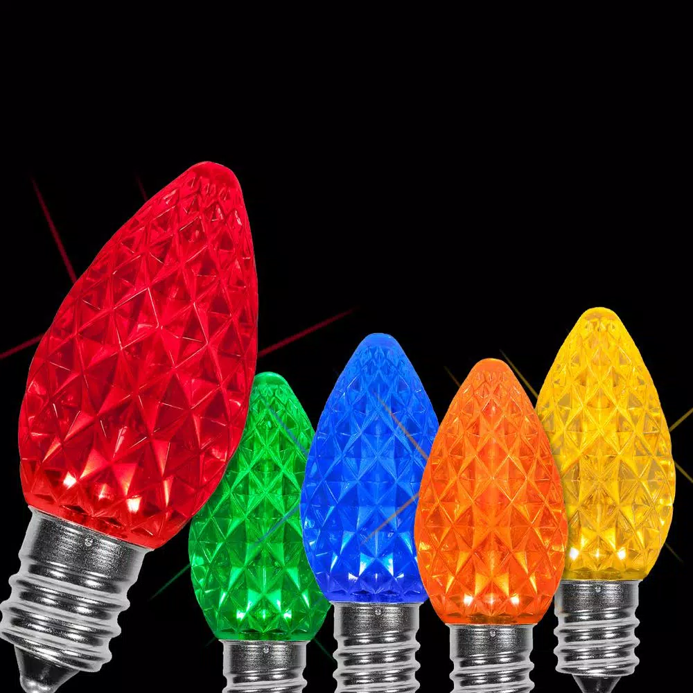 Christmas Lights Wintergreen Lighting OptiCore C7 LED Multi-Color Faceted Christmas Light Bulbs (25-Pack) 1 Christmas Lights Wintergreen Lighting OptiCore C7 LED Multi-Color Faceted Christmas Light Bulbs (25-Pack)