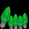 Christmas Lights Wintergreen Lighting OptiCore C7 LED Green Faceted Christmas Light Bulbs (25-Pack)