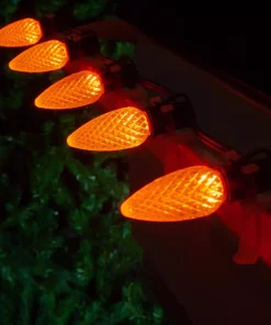 Christmas Lights Wintergreen Lighting OptiCore C9 LED Orange Faceted Replacement Bulbs (25-Pack) -Christmas Tree Decorations Shop wintergreen lighting christmas light bulbs 72652 4f 1000