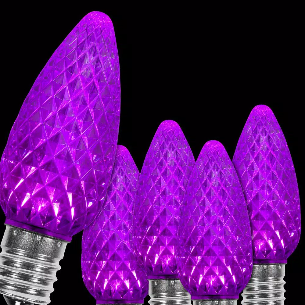 Christmas Lights Wintergreen Lighting OptiCore C9 LED Purple Faceted Replacement Light Bulbs (25-Pack) 1 Christmas Lights Wintergreen Lighting OptiCore C9 LED Purple Faceted Replacement Light Bulbs (25-Pack)