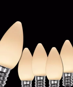 Christmas Lights Wintergreen Lighting OptiCore C7 LED Warm White Smooth/Opaque Christmas Light Bulbs (25-Pack)