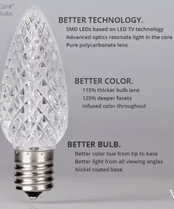 Christmas Lights Wintergreen Lighting OptiCore C7 LED Gold Smooth/Opaque Christmas Light Bulbs (25-Pack) -Christmas Tree Decorations Shop wintergreen lighting christmas light bulbs 74034 1f 1000