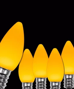 Christmas Lights Wintergreen Lighting OptiCore C7 LED Gold Smooth/Opaque Christmas Light Bulbs (25-Pack)