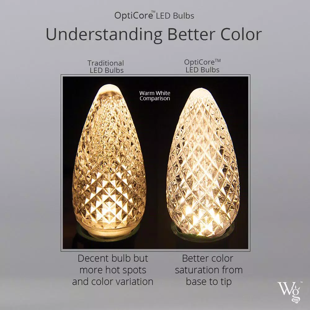 Christmas Lights Wintergreen Lighting OptiCore C9 LED Purple Smooth/Opaque Replacement Light Bulbs (25-Pack) 6 Christmas Lights Wintergreen Lighting OptiCore C9 LED Purple Smooth/Opaque Replacement Light Bulbs (25-Pack) - Image 6