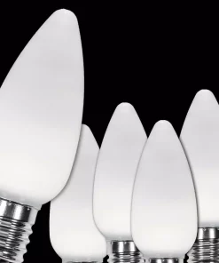 Christmas Lights Wintergreen Lighting OptiCore C9 LED Cool White Smooth/Opaque Christmas Light Bulbs (25-Pack)