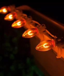 Christmas Lights Wintergreen Lighting FlexFilament C9 LED Shatterproof Orange Vintage Edison Christmas Light Bulbs (5-Pack) -Christmas Tree Decorations Shop wintergreen lighting christmas light bulbs 80667 4f 1000