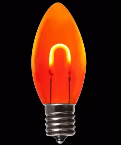 Christmas Lights Wintergreen Lighting FlexFilament C9 LED Shatterproof Orange Vintage Edison Christmas Light Bulbs (5-Pack)
