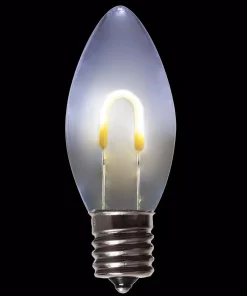 Christmas Lights Wintergreen Lighting FlexFilament C9 LED Shatterproof Cool White Vintage Edison Christmas Light Bulbs (5-Pack)