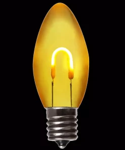 Christmas Lights Wintergreen Lighting FlexFilament C9 LED Shatterproof Gold Vintage Edison Christmas Light Bulbs (5-Pack)