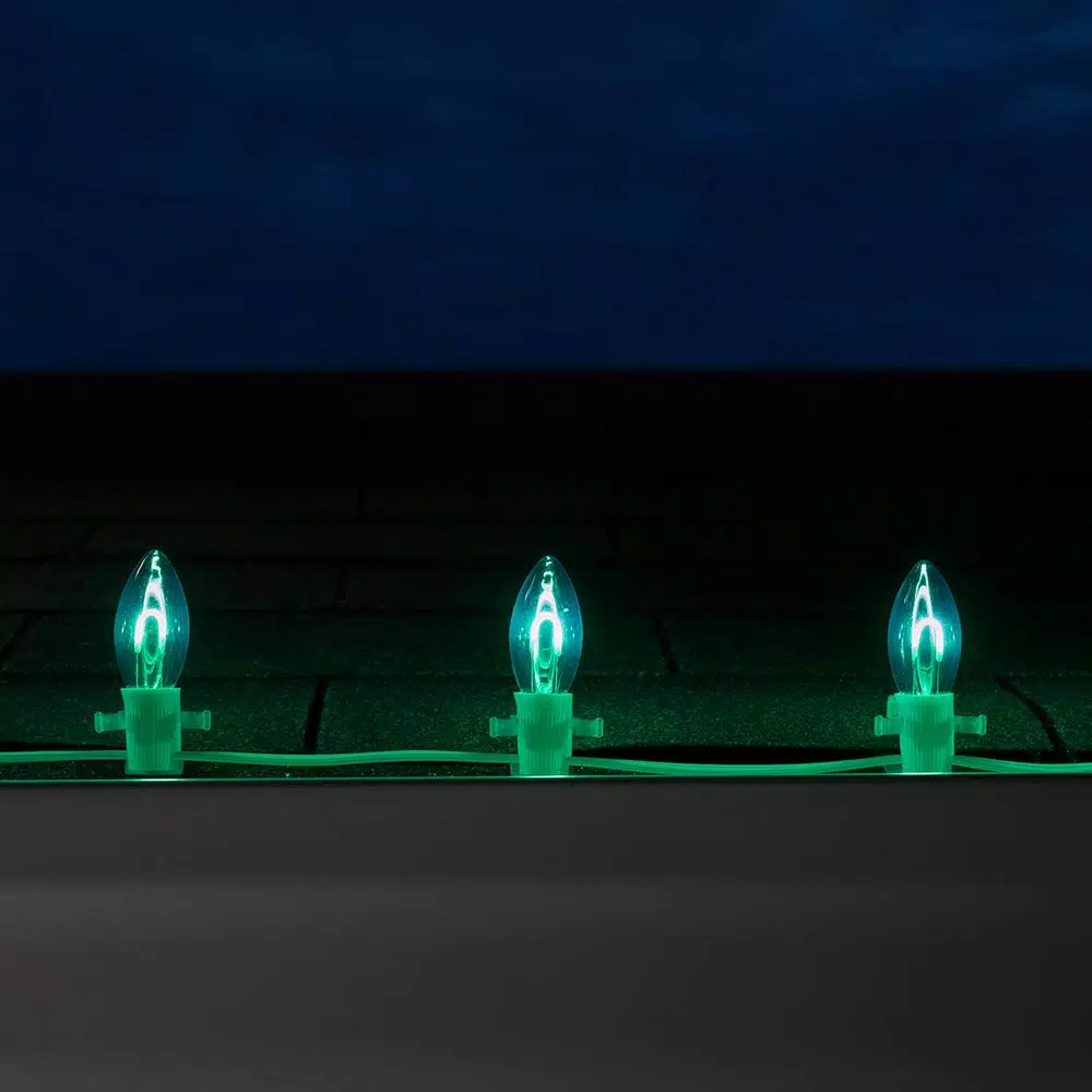 Christmas Lights Wintergreen Lighting FlexFilament C9 LED Shatterproof Green Vintage Edison Christmas Light Bulbs (5-Pack) 4 Christmas Lights Wintergreen Lighting FlexFilament C9 LED Shatterproof Green Vintage Edison Christmas Light Bulbs (5-Pack) - Image 4