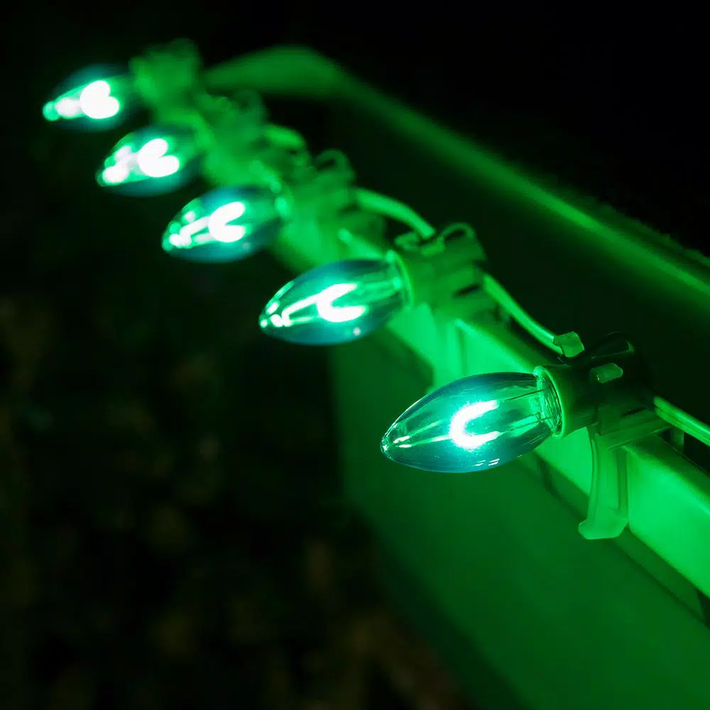 Christmas Lights Wintergreen Lighting FlexFilament C9 LED Shatterproof Green Vintage Edison Christmas Light Bulbs (5-Pack) 3 Christmas Lights Wintergreen Lighting FlexFilament C9 LED Shatterproof Green Vintage Edison Christmas Light Bulbs (5-Pack) - Image 3