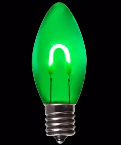 Christmas Lights Wintergreen Lighting FlexFilament C9 LED Shatterproof Green Vintage Edison Christmas Light Bulbs (5-Pack)