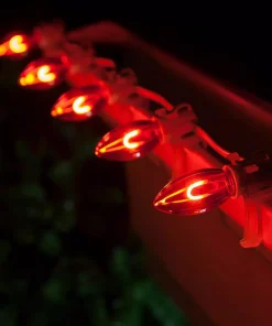 Christmas Lights Wintergreen Lighting FlexFilament C9 LED Shatterproof Red Vintage Edison Christmas Light Bulbs (5-Pack) 6 Christmas Lights Wintergreen Lighting FlexFilament C9 LED Shatterproof Red Vintage Edison Christmas Light Bulbs (5-Pack) -Christmas Tree Decorations Shop wintergreen lighting christmas light bulbs 80680 4f 1000