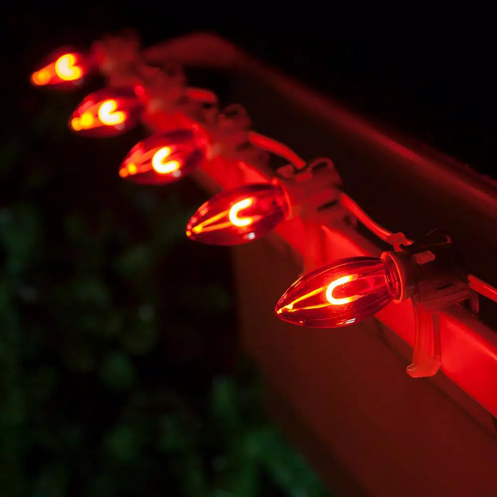 Christmas Lights Wintergreen Lighting FlexFilament C9 LED Shatterproof Red Vintage Edison Christmas Light Bulbs (5-Pack) 3 Christmas Lights Wintergreen Lighting FlexFilament C9 LED Shatterproof Red Vintage Edison Christmas Light Bulbs (5-Pack) - Image 3