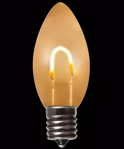 Christmas Lights Wintergreen Lighting FlexFilament C9 LED Shatterproof Warm White Vintage Edison Replacement Light Bulbs (5-Pack)