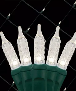 Christmas Lights Wintergreen Lighting 48 In. X 72 In. 100-Light M5 LED Cool White Net Light Set