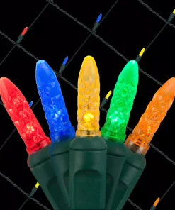 Christmas Lights Wintergreen Lighting 48 In. X 72 In. 100-Light M5 LED Multi-Color Net Light Set