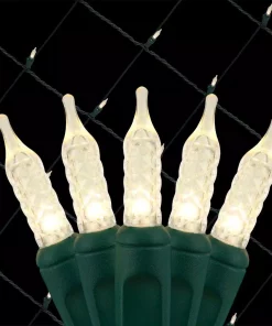 Christmas Lights Wintergreen Lighting 48 In. X 72 In. 100-Light M5 LED Warm White Net Light Set