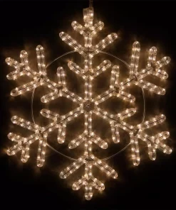Christmas Lights Wintergreen Lighting 24 In. 314-Light LED Warm White Hanging Snowflake Decor