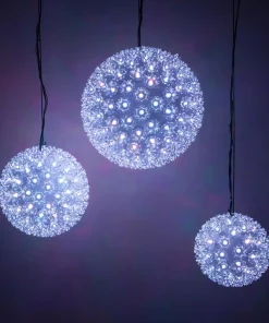 Christmas Lights Wintergreen Lighting 7.5 In. 120-Light LED Color Changing Starlight Sphere With Remote Control