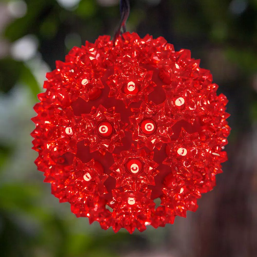 Christmas Lights Wintergreen Lighting 6 In. 70-Light LED Red Decorative Starlight Sphere 2 Christmas Lights Wintergreen Lighting 6 In. 70-Light LED Red Decorative Starlight Sphere - Image 2