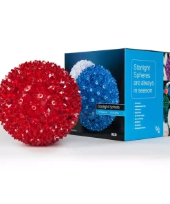 Christmas Lights Wintergreen Lighting 7.5 In. 120-Light LED Red Decorative Starlight Sphere -Christmas Tree Decorations Shop wintergreen lighting christmas novelty lights 76482 44 1000