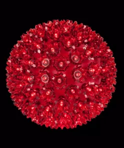 Christmas Lights Wintergreen Lighting 7.5 In. 120-Light LED Red Decorative Starlight Sphere