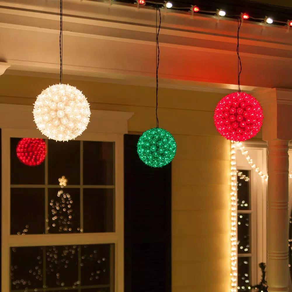 Christmas Lights Wintergreen Lighting 6 In. 70-Light LED Green Decorative Starlight Sphere 4 Christmas Lights Wintergreen Lighting 6 In. 70-Light LED Green Decorative Starlight Sphere - Image 4