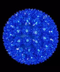Christmas Lights Wintergreen Lighting 7.5 In. 120-Light LED Blue Decorative Starlight Sphere
