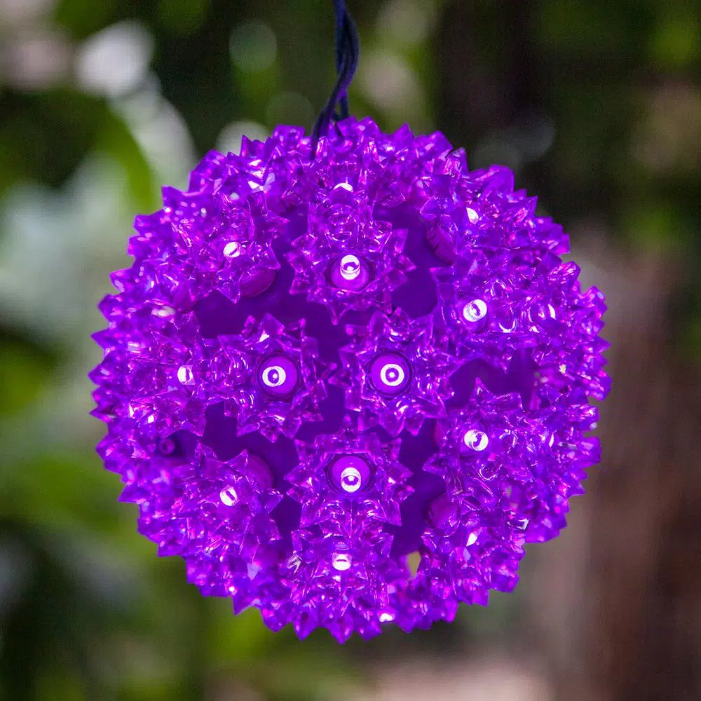 Christmas Lights Wintergreen Lighting 6 In. 70-Light LED Purple Decorative Starlight Sphere 2 Christmas Lights Wintergreen Lighting 6 In. 70-Light LED Purple Decorative Starlight Sphere - Image 2