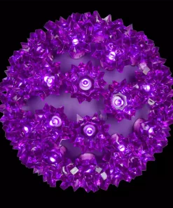 Christmas Lights Wintergreen Lighting 7.5 In. 120-Light LED Purple Decorative Starlight Sphere