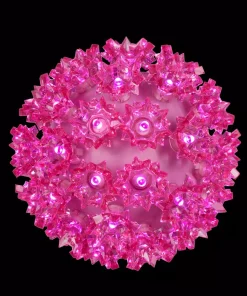 Christmas Lights Wintergreen Lighting 6 In. 70-Light LED Pink Decorative Starlight Sphere