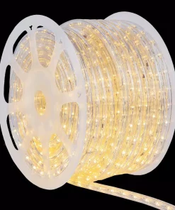 Christmas Lights Wintergreen Lighting 150 Ft. 1800-Light Warm White Christmas LED Rope Light Kit