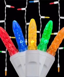 Christmas Lights Wintergreen Lighting 7 Ft. 70-Light LED M5 Multi-Color Icicle Light Set