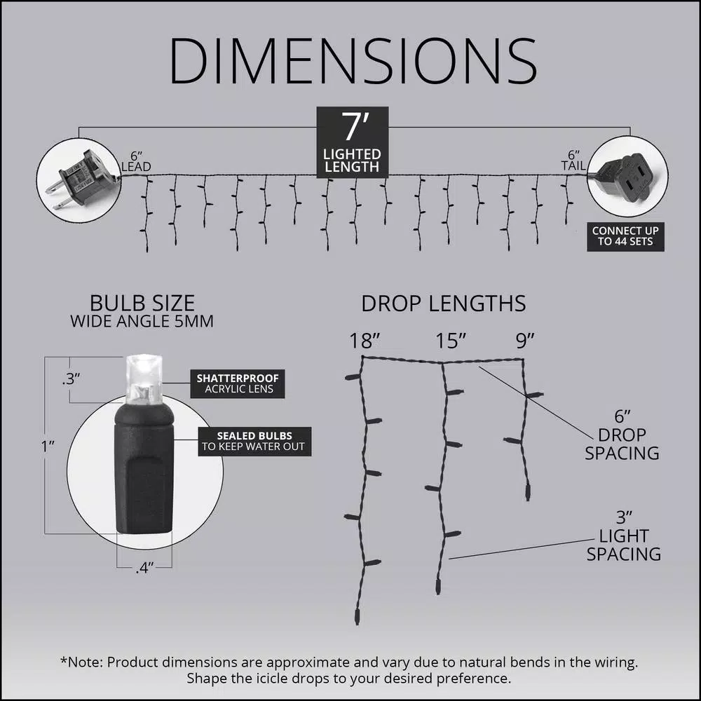 Christmas Lights Wintergreen Lighting SoftTwinkle 7 Ft. 70-Light LED Red And Cool White Icicle Light Set 3 Christmas Lights Wintergreen Lighting SoftTwinkle 7 Ft. 70-Light LED Red And Cool White Icicle Light Set - Image 3