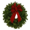 Christmas Greenery Worcester Wreath 16 In. Balsam Fresh Mini Wreaths And Red Velvet Bow (4-Set) : Multiple Ship Weeks Available