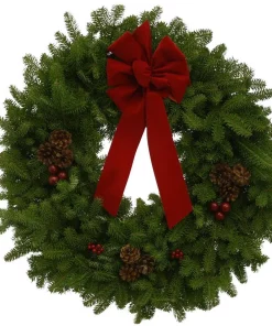 Christmas Greenery Worcester Wreath 30 In. Balsam Fir Classic Fresh Wreath : Multiple Ship Weeks Available