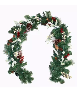 Christmas Greenery Worth Imports 6 Ft. Lighted Decorated Garland With Timer