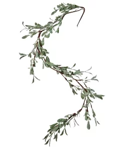 Christmas Greenery Worth Imports 4.25 Ft. Green Leaves And White Berries Garland