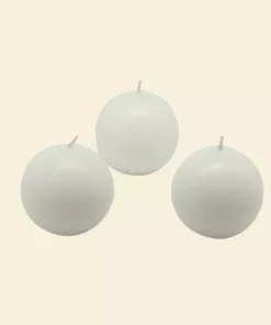 Indoor Christmas Decorations Zest Candle 2 In. White Ball Candles (Box Of 12)
