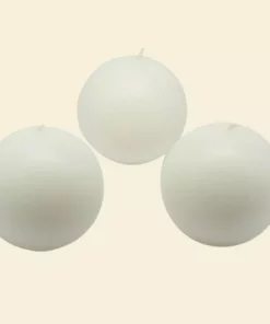 Indoor Christmas Decorations Zest Candle 3 In. White Ball Candles (6-Box)