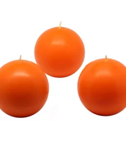 Indoor Christmas Decorations Zest Candle 3 In. Orange Ball Candles (6-Box)