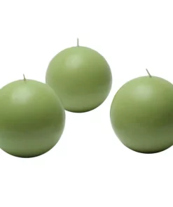 Indoor Christmas Decorations Zest Candle 3 In. Sage Green Ball Candles (6-Box)