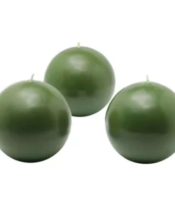 Indoor Christmas Decorations Zest Candle 3 In. Hunter Green Ball Candles (6-Box)